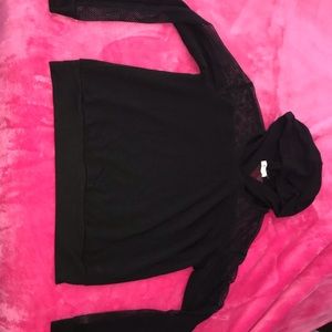 long sleeve mesh hoodie type sweater